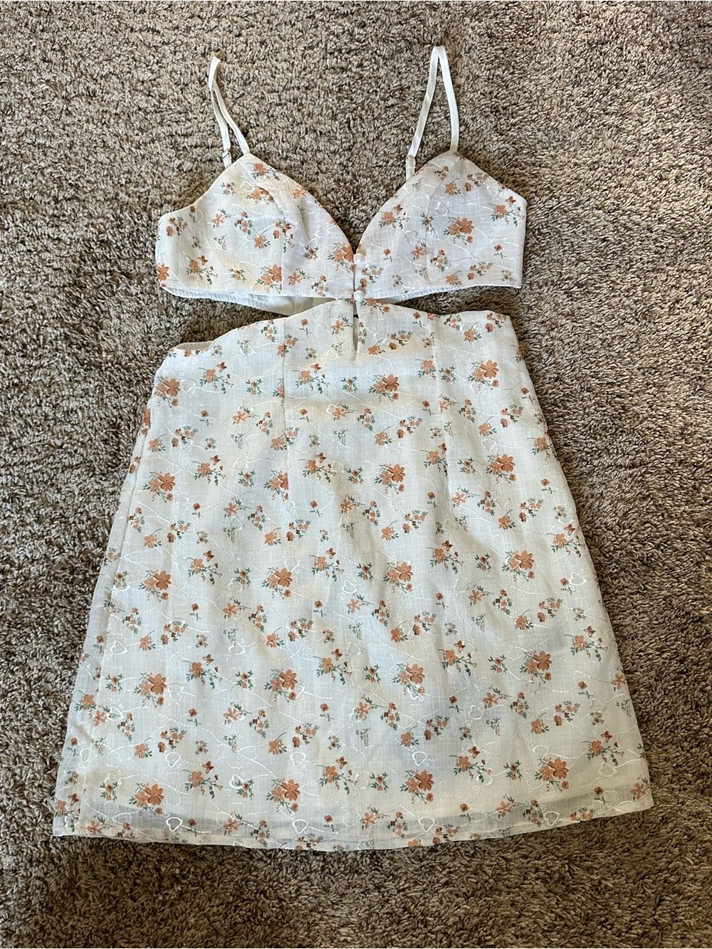 Floral cut-out mini dress